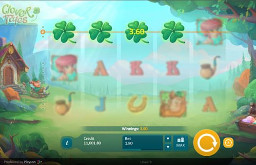 Призовая комбинация на линии в игровом автомате Clover Tales