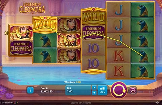 Призовая комбинация с диким знаком в игровом автомате Legend of Cleopatra